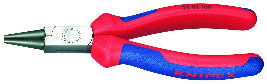 KNIPEX 22 02 140 Rundzange 140 mm schwarz atramentiert mit Mehrkomponenten-Hüllen poliert