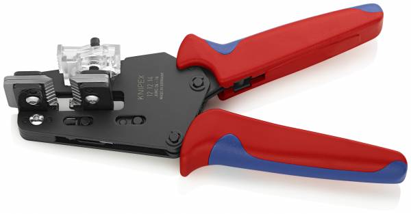 KNIPEX 12 12 14 Präzisions-Abisolierzange mit Formmessern 195 mm brüniert mit Mehrkomponenten-Hüllen