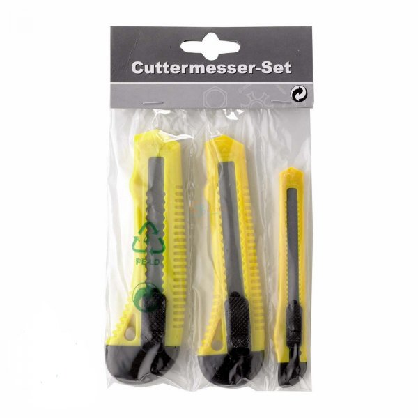 Cuttermesser Teppichmesser Set 3-teilig Cutter Universalmesser