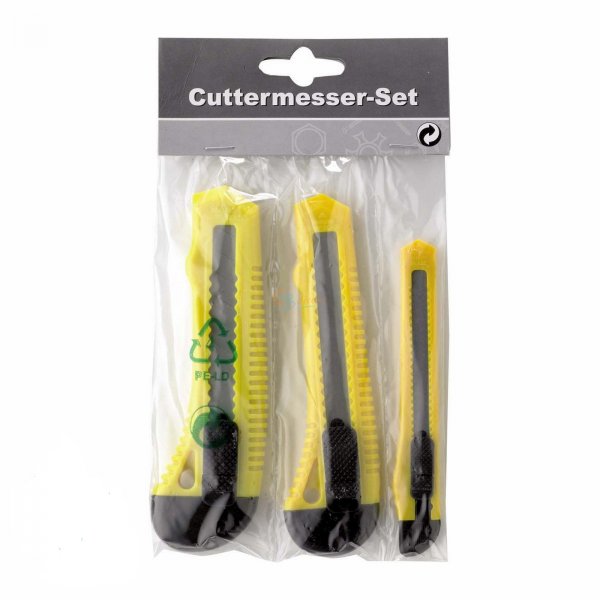 Cuttermesser Teppichmesser Set 3-teilig Cutter Universalmesser