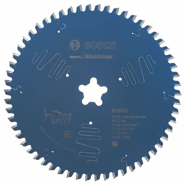 BOSCH KREISSÄGEBLATT EXPERT FOR ALUMINIUM, 190 X 2,6 MM, 58