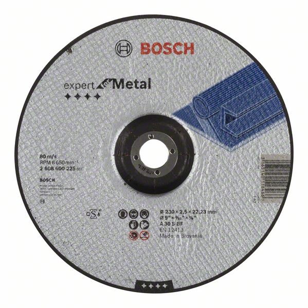 BOSCH TRENNSCHEIBE GEKRÖPFT EXPERT FOR METAL A 30 S BF, 230 MM, 22,23 MM, 2,5 MM