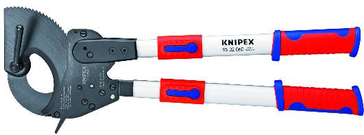 KNIPEX 95 32 060 Kabelschneider (Ratschenprinzip) mit Teleskopschenkeln 630 mm mit Mehrkomponenten-H