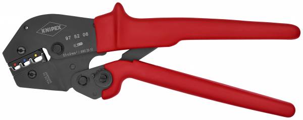KNIPEX 97 52 06 SB Crimpzange auch für Zweihandbedienung 250 mm brüniert mit rutschhemmenden Kunstst