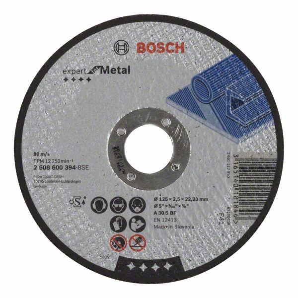 BOSCH TRENNSCHEIBE GERADE EXPERT FOR METAL A 30 S BF, 125 MM, 22,23 MM, 2,5 MM