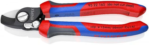 KNIPEX 95 22 165 Kabelschere mit Öffnungsfeder 165mm brüniert