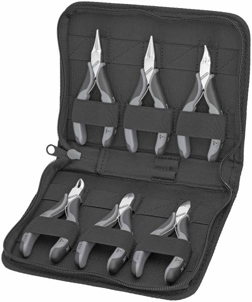 KNIPEX 00 20 17 Elektronikzangen-Set mit Werkzeugen für Arbeiten an elektronischen Bauteilen 220 mm