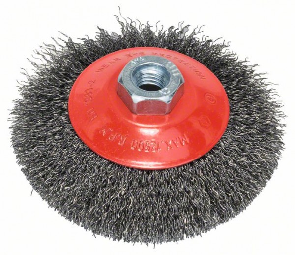 BOSCH KEGELBÜRSTE, GEWELLTER DRAHT, 0,35 MM, 115 MM, 12500 U/MIN, M 14