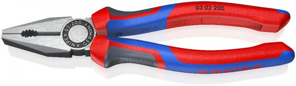 KNIPEX 03 02 200 SB Kombizangementiert mit Mehrkomponenten-Hüllen poli
