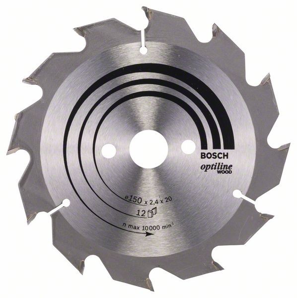BOSCH KREISSÄGEBLATT OPTILINE WOOD FÜR HANDKREISSÄGEN, 150 X 20/16 X 2,4 MM, 12