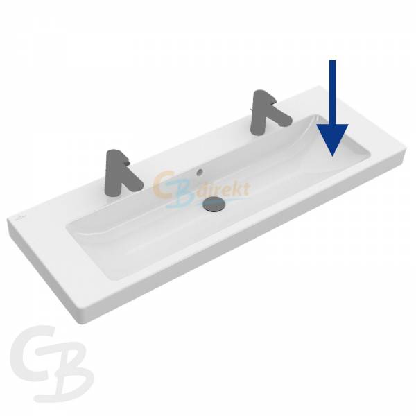 VB SWT Subway 2.0 7176 1300x470mm zwei 1-L Arm HL durchg Überl Eckig WeißAlpin