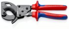 KNIPEX 95 31 250 Kabelschneider 250 mm Ratschenprinzip schwarz lackiert mit Mehrkomponen MPN: 95 31 250