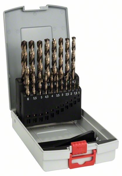 BOSCH METALLBOHRER-SET HSS-CO (COBALT-LEGIERUNG), PROBOX, 19-TEILIG, DIN 338, 1-10 MM
