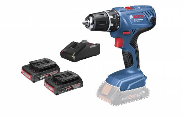 Bosch Akku-Bohrschrauber GSR 18V-21, mit 2 x 2.0 Ah Li-Ion Akku, L-BOXX 06019H1008