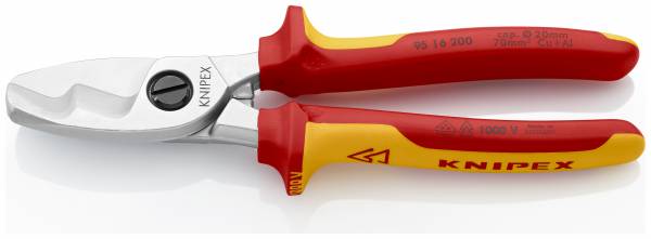 KNIPEX 95 16 200 Kabelschere mit Doppelschneide 200 mm verchromt | CBdirekt  Profi-Shop für Werkzeug / Sanitär / Garten