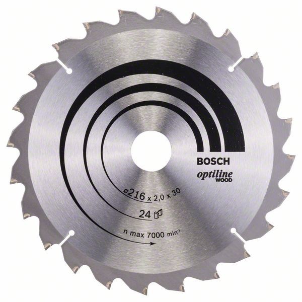 BOSCH KREISSÄGEBLATT OPTILINE WOOD FÜR KAPP- UND GEHRUNGSSÄGEN, 216 X 30 X 2,0 MM, 24