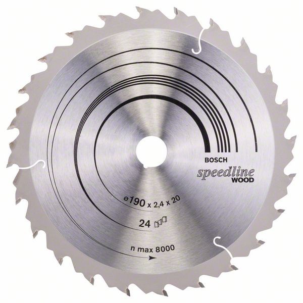 BOSCH KREISSÄGEBLATT SPEEDLINE WOOD, 190 X 20/16 X 2,6 MM, 24