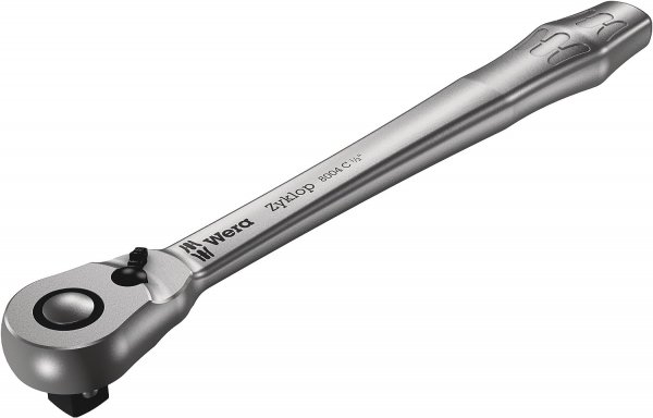 Wera 8004 C Zyklop Metal-Knarre mit Umschalthebel mit 1/2"-Antrieb, 1/2" x 281 mm 05004064001