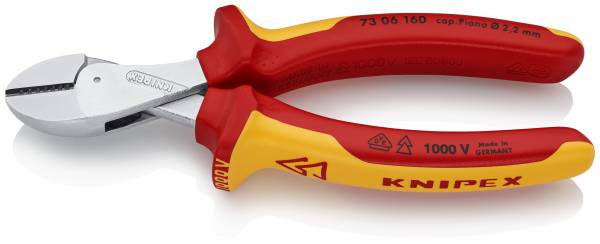 KNIPEX 73 06 160 X-Cut® Kompakt-Seitenschneider hochübersetzt 160 mm verchromt isoliert mit Mehrkom