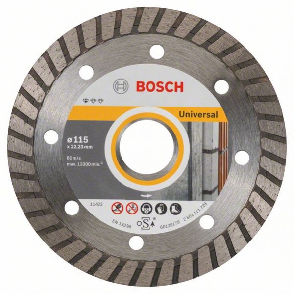 BOSCH DIAMANTTRENNSCHEIBE STANDARD FOR UNIVERSAL TURBO, 115X22,23X2X10 MM, 10ER-PACK