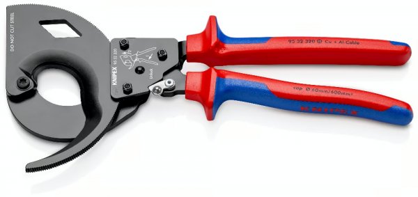 KNIPEX 95 32 320 Kabelschneider Ratschenprinzip 3gang 320 mm schwarz atramentiert