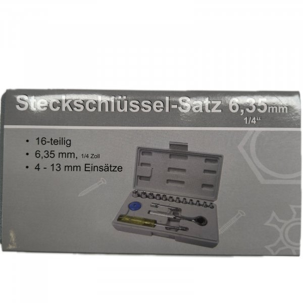 Steckschlüssel Satz 1/4" 16tlg. im Kunstoffkoffer