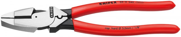 KNIPEX Kabelzange "Linemans Pliers" mit rutschhemmendem Kunststoff überzogen 240 mm 0911240