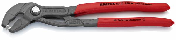 KNIPEX 85 51 250 A Federbandschellenzange 250 mm grau atramentiert mit rutschhemmendem Kunststoff üb