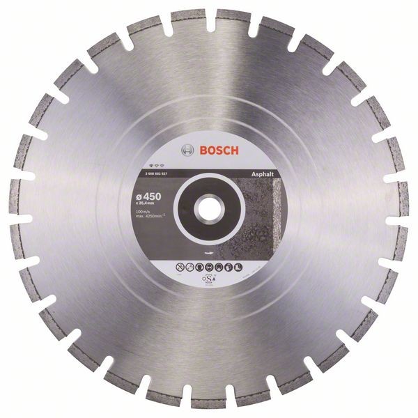 BOSCH DIAMANTTRENNSCHEIBE STANDARD FOR ASPHALT, 450 X 25,40 X 3,2 X 8 MM