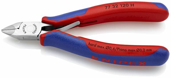 KNIPEX 77 32 120 H Elektronik-Seitenschneider mit eingesetzter Hartmetallschneide 120 mm mit Mehrkom