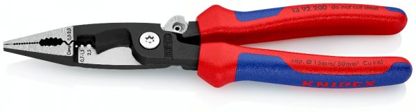 KNIPEX 13 92 200 Elektro-Installationszange 200 mm schwarz atramentiert