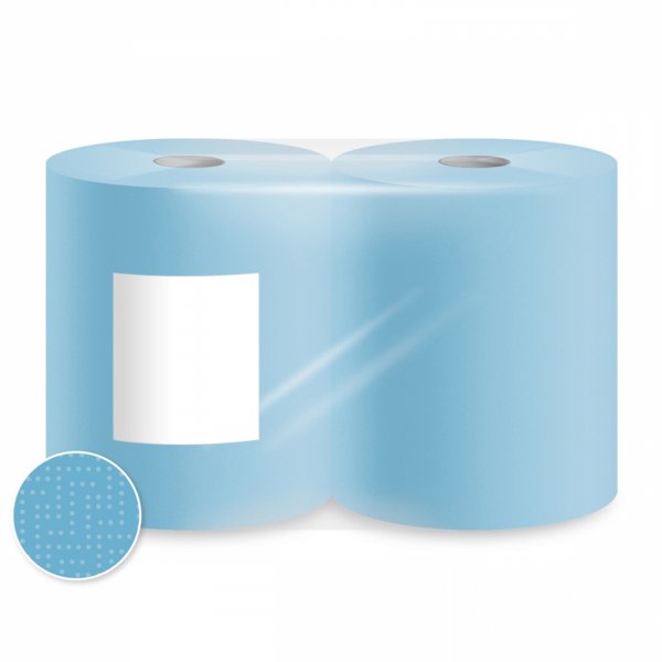 2 Rollen Putzpapier blau 2-lagig 36x36cm Rolle a 1000 Blatt Putzpapierrolle Putzrolle