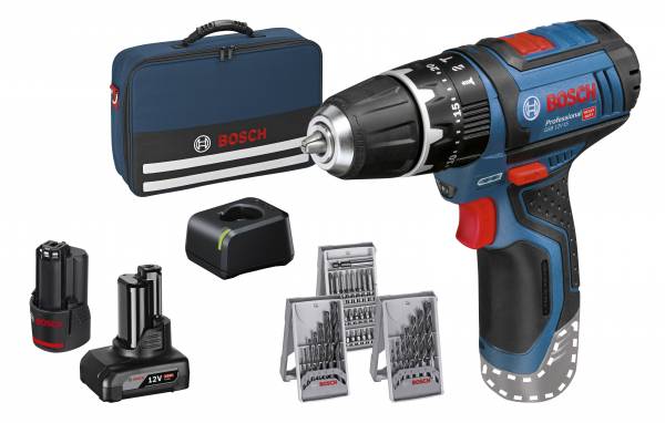 Bosch Akku-Schlagbohrschrauber GSB 12V-15, mit 1 x 4.0 Ah, 1 x 2.0 Ah Li-Ion Akku 06019B690G