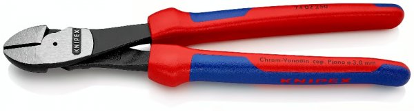 KNIPEX 74 02 250 SB Kraft-Seitenschneider 250 mm schwarz atramentiert
