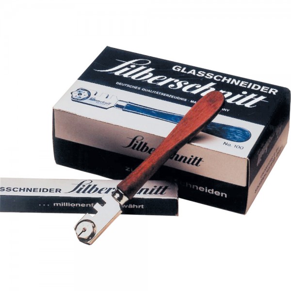 Glasschneider Edelstahl mit Holzheft Bohle