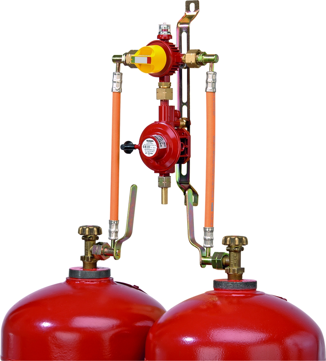 Bio Green Zwei-Flaschen-Anlage Multimatic - Automatischer Gasflaschen-Wechsler Für 3-11 Kg Flaschen Bis 50 Mbar