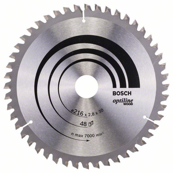 BOSCH KREISSÄGEBLATT OPTILINE WOOD FÜR KAPP- UND GEHRUNGSSÄGEN, 216 X 30 X 2,8 MM, 48