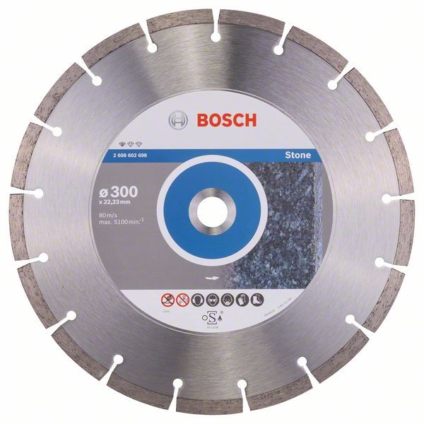 BOSCH DIAMANTTRENNSCHEIBE STANDARD FOR STONE, 300 X 22,23 X 3,1 X 10 MM