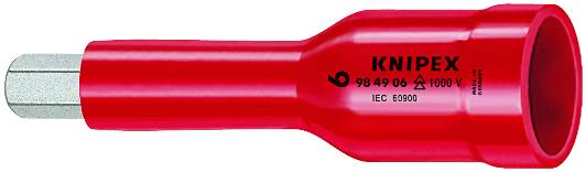 KNIPEX 98 49 06 Steckschlüsseleinsatz für Innensechskantschrauben mit Innenvierkant 1/2" 75 mm