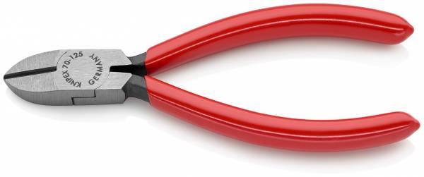 KNIPEX 70 01 125 SB Seitenschneider 125 mm schwarz atramentiert mit Kunststoff überzogen poliert