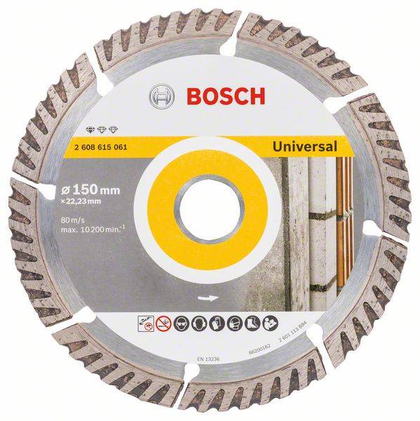 Bosch Diamanttrennscheibe Standard for Universal, 150 x 22,23 x 2,4 x 10 mm
