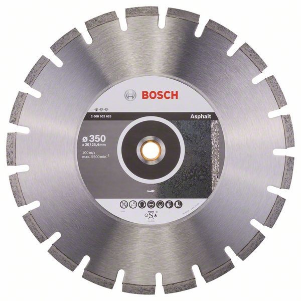 BOSCH DIAMANTTRENNSCHEIBE STANDARD FOR ASPHALT, 350 X 20,00/25,40 X 3,2 X 8 MM