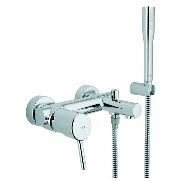 GROHE EH-Wannenbatterie Concetto 32212 Wandmontage mit Euphoria Brauseset chrom
