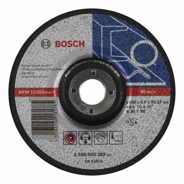 BOSCH SCHRUPPSCHEIBE GEKRÖPFT EXPERT FOR METAL A 30 T BF, 150 MM, 22,23 MM, 6 MM