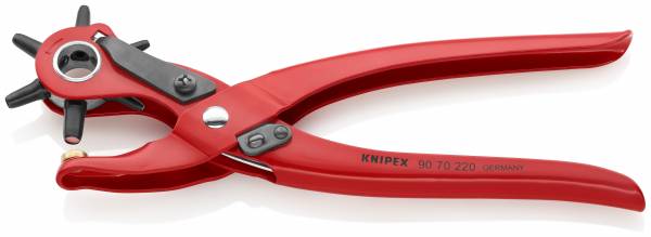 KNIPEX 90 70 220 SB Revolverlochzange 220 mm rot pulverbeschichtet