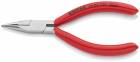 KNIPEX 25 03 125 Flachrundzange mit Schneide (Radiozange) 125 mm verchromt mit Kunststoff überzogen MPN: 25 03 125