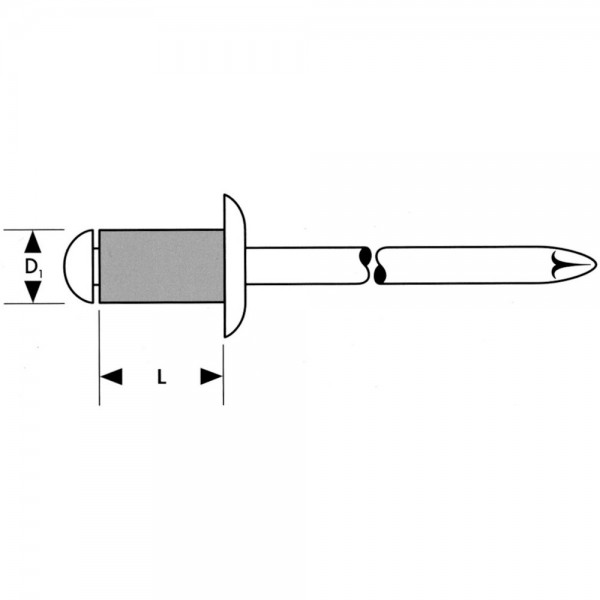 Blindniet Alu Standard Flachrdk. 3 x14mm Gesipa VPE 500