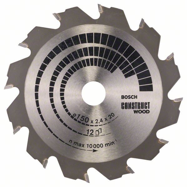 BOSCH KREISSÄGEBLATT CONSTRUCT WOOD, 150 X 20/16 X 2,4 MM, 12