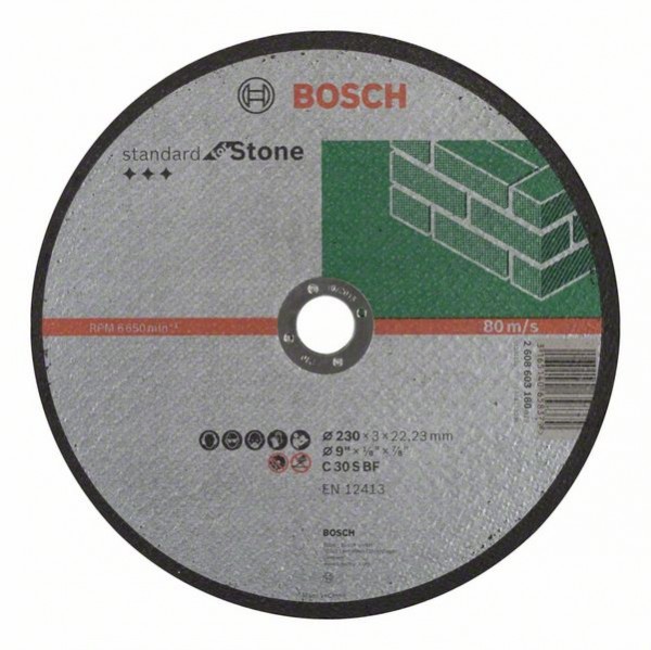 BOSCH TRENNSCHEIBE GERADE STANDARD FOR STONE C 30 S BF, 230 MM, 22,23 MM, 3,0 MM