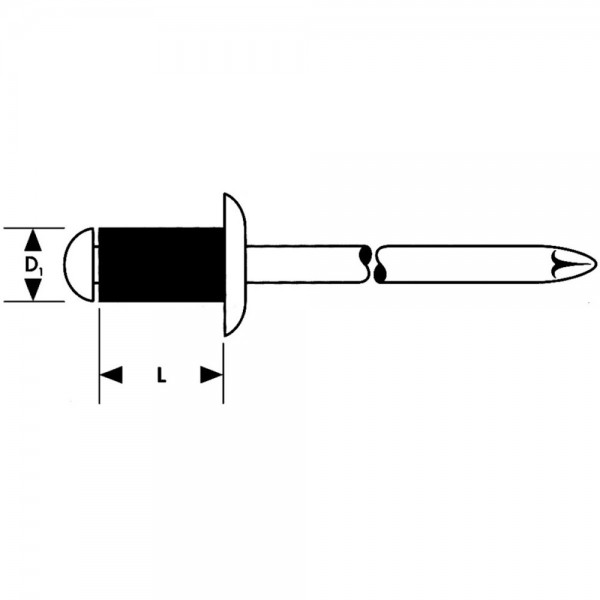 Blindniet A2/ VA Flachrdk. 5 x30mm Gesipa VPE 100